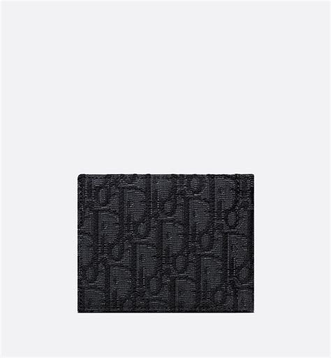 Wallet Black Dior Oblique Jacquard